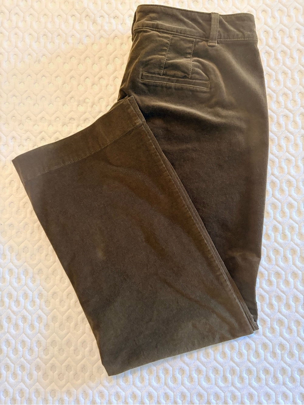 Talbots Brown Corduroy Pants with Gold Button - Picture 4 of 4